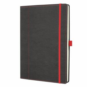 SIGEL CO694 Notizbuch Conceptum - Leder-Optik - punktkariert (Dot-Lineatur) - ca. A4 - grau/rot - Hardcover - 194 Seiten - PEFC-zertifiziert