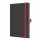 SIGEL CO695 Notizbuch Conceptum - Leder-Optik - punktkariert (Dot-Lineatur) - ca. A5 - grau/rot - Hardcover - 194 Seiten - PEFC-zertifiziert