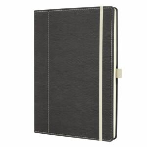 SIGEL CO696 Notizbuch Conceptum - Leder-Optik - punktkariert (Dot-Lineatur) - ca. A4 - grau/weiß - Hardcover - 194 Seiten - PEFC-zertifiziert
