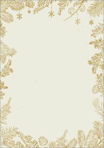 SIGEL DP422 Weihnachts-Motiv-Papier - Tannenzweige - gold - 90 g/m² - A4 - 100 Blatt