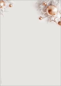 SIGEL DP429 Weihnachts-Motiv-Papier - Weihnachtskugeln - rosé-gold/silber/weiß - 90 g/m² - A4 - 100 Blatt