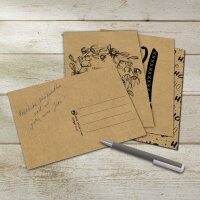 SIGEL DS700 Weihnachts-Postkarten-Set - Weihnachtsmotive und -sprüche - schwarz - A6 - 24 Karten