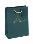 Geschenktasche klein - petrolblau - Weihnachtsbaum 17 x 23 x 9 cm