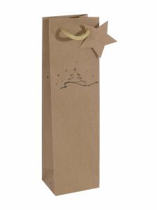 Geschenktasche Flasche - Weihnachtsbaum 10 x 35 x 8 cm