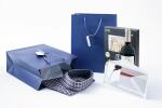 SIGEL GT503 Geschenktasche SIGEL groß - ultramarinblau - blau - mit Bodeneinlage, Geschenkanhänger und farblich abgestimmten Tragekordeln - Weißkarton, Kunststoff - 26 x 33 x 12 cm