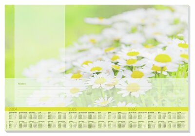SIGEL HO307 Papier-Schreibunterlage - Margeriten - Nein - gelb/weiß/hellgrün - ca. A2 - DE/EN/FR/NL - 30 Blatt - FSC-zertifiziert