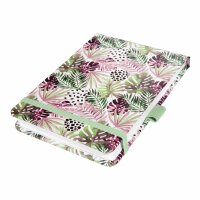 SIGEL JN354 Notizblock Jolie - Mintpink Jungle Fever - punktkariert (Dot-Lineatur) - 100 g/m² - A6+ - mintgrün/pink - Hardcover - 158 Seiten - FSC-zertifiziert