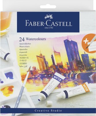 Faber Castell Aquarellfarben Tuben 9 ml 24 Farben Kartonetui