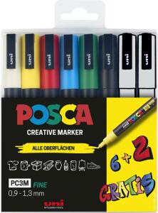 Faber Castell Marker UNI POSCA PC-3M 0,9-1,3 6+2