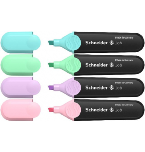 Schneider Textmarker Job Aktion 3+1 Karton-Etui 4 Stück pastell