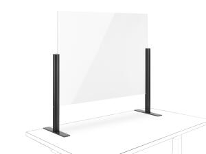 Novus POS Protect 50x75 F mit Standfuß Säule anthrazit,Acrylglas Trennwand