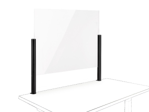 Novus POS Protect 100x75 C,Systemzwinge 1 Säule anthrazit,Acrylglas Trennwand