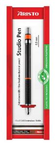 Aristo Feinminenstift Studio schwarz 0,5mm, Minen, im Ecoblister