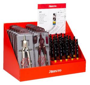 Profi Schnellverstellzirkel +D1 Pen Display 12xZirkel, 30xD1-Pen sort.