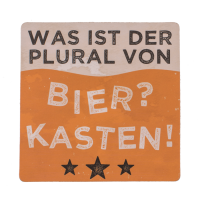 Untersetzer mit Korkboden, Slogans, ca. 9,5 cm,