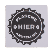 Untersetzer mit Korkboden, Slogans, ca. 9,5 cm,