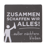 Untersetzer mit Korkboden, Slogans, ca. 9,5 cm,