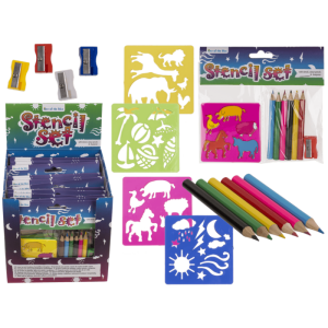 OOTB Schul-Set 3-teilig (Schablone Buntstifte &