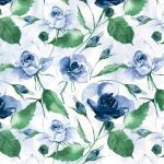 Serviette 24x24cm  Powdery Roses blue, 3-lagig, 20...