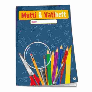 Mutti- & Vatiheft A6  Tafel blau, 48 linierte Seiten