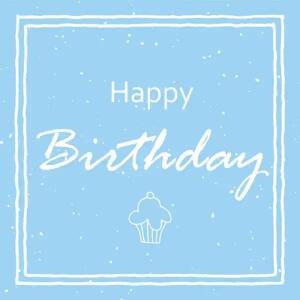 Serviette 33x33cm  Birthday Muffin blue, Happy Birthday Muffin blue, 3-lagig, 20 Stück, ti-flair
