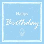 Serviette 33x33cm  Birthday Muffin blue, Happy Birthday...