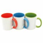 Kaffeetasse 250ml  farbiger Griff sortiert, 3...