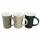 Kaffeetasse 300ml  konisch Form sortiert, 3 verschiedene Farben