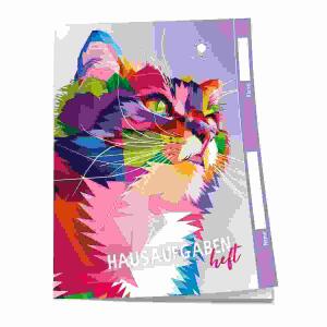 Hausaufgabenheft A5  für Schlaue COLOR CAT, A5, 96 Seiten, 1 Woche auf 2 Seiten