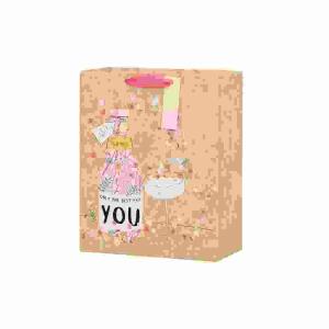 Geschenktasche Girls  Party 260x320x125mm, Glitter, Größe (BxHxT): 260 x 320 x 125 mm