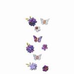 Sticker Nature Line  Violett flowers