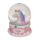 Glitterkugel, Einhornkopf, auf Sockel, Unicorn,