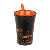 OOTB Schwarzer Becher mit Löffel Coffee