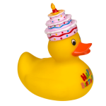 OOTB Gelbe Quietsche-Ente Happy Birthday ca. 10 cm