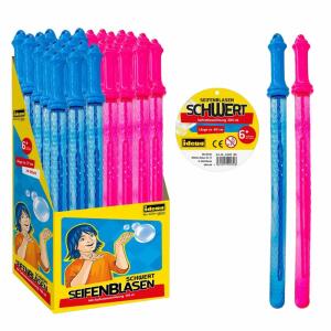 Idena Seifenblasenschwert  300ml 2fach sortiert, 60cm lang und mit 300ml Seifenblasenflüssigkeit gefüllt,, ab 6 Jahren