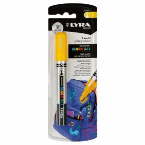 Permanentmarker MARK ALL  2mm gelb, Tinte auf Wasserbasis,für alle Oberflächen, LYRA