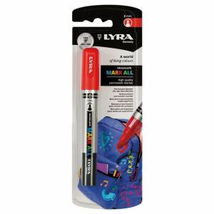 Permanentmarker MARK ALL  2mm rot, Tinte auf Wasserbasis,für alle Oberflächen, LYRA