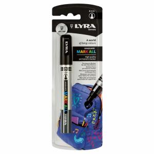 Permanentmarker MARK ALL  2mm schwarz, Tinte auf Wasserbasis,für alle Oberflächen, LYRA
