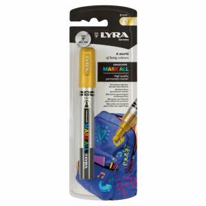 Permanentmarker MARK ALL  2mm gold, Tinte auf Wasserbasis,für alle Oberflächen, LYRA
