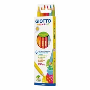 Farbstifte GIOTTO Mega  Box Fluo 6 Farben 6er, fluoreszierend, GIOTTO