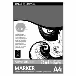 Zeichenblock simply  Marker A4 70g 40 Blatt, einseitig verleimt, DALER ROWNEY