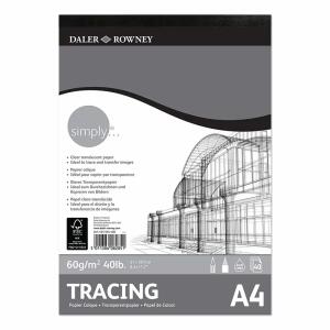 Transparentpapier simply  Tracing A4 60g 40 Blatt, einseitig verleimt, DALER ROWNEY