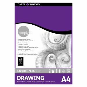 Zeichenblock simply  Drawing A4 120g 50 Blatt, einseitig verleimt, DALER ROWNEY