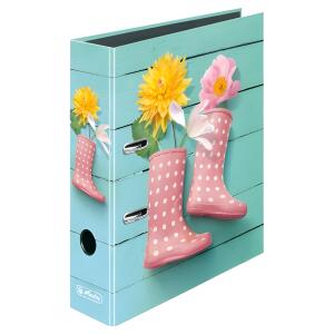 Ordner maX.file A4 Gummistiefel Innenspiegel sw Rückenbreite 8 cm