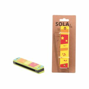 Mundharmonika Holz  2fach farbig sortiert, ab 3 Jahren,, Johntoy
