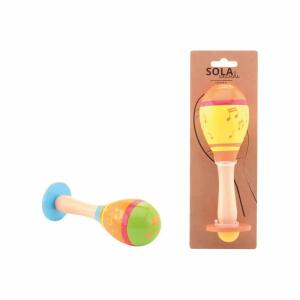 Maraca Holz  2fach farbig sortiert, ab 3 Jahren,, Johntoy
