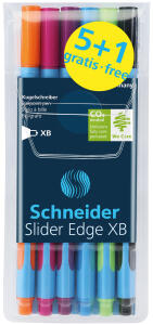 Schneider Kugelschreiber Slider Edge XB col. Etui 6 Stück Aktion 5+1