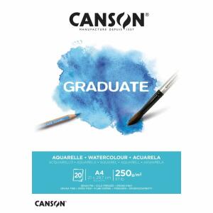 Aquarellblock Canson A4  250g 20 Blatt, Canson Graduate Aquarelle, CANSON