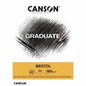 Zeichblock Canson A4  Bristol 180g 20 Blatt, Studienblock Graduate, kurze Seite geleimt, CANSON