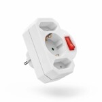 Steckdosenadapter 3fach  Schalter weiß, 1x...